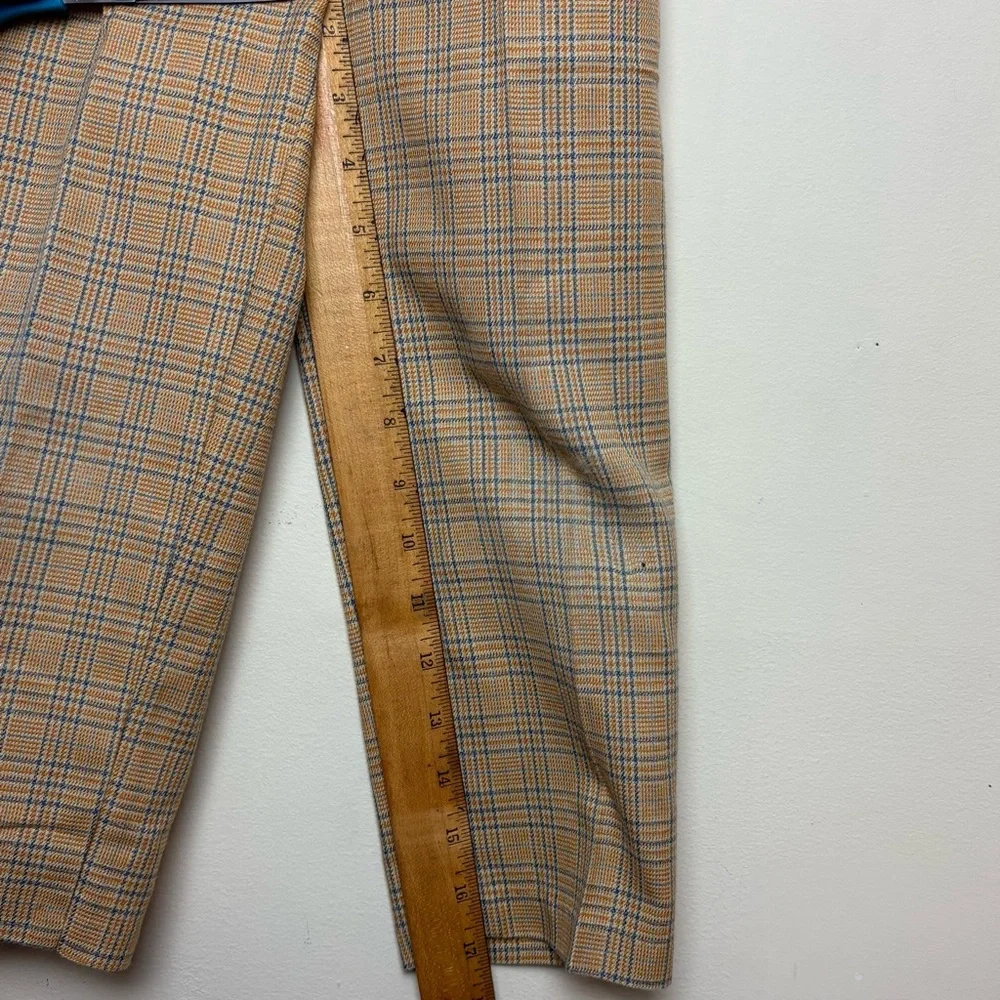 Sears & Roebuck Perma Prest Pants Slacks Plaid Tan Boys Size 6 Vintage 1960s 70s